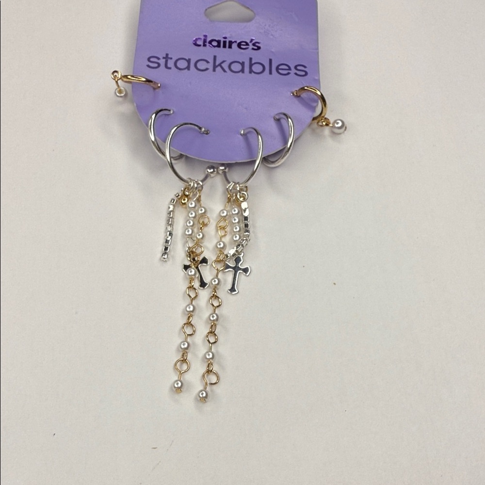 Claire's Gold and Silver Dangle Earrings Set